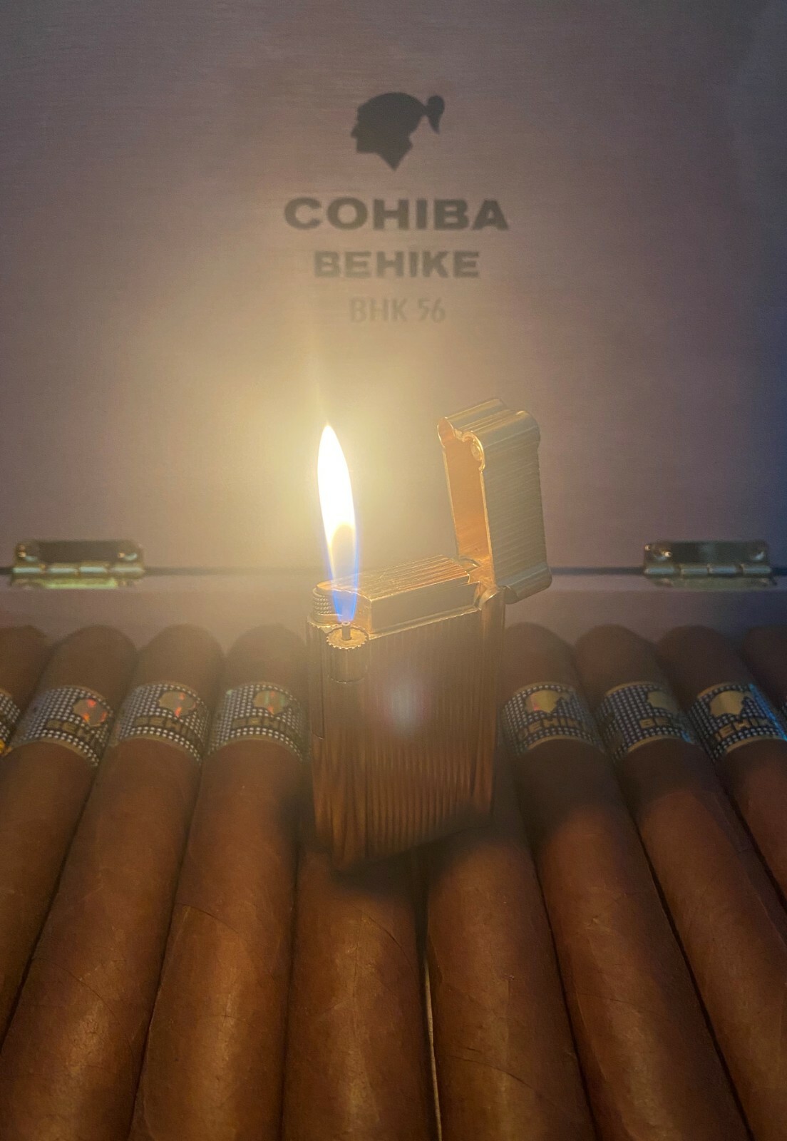 Rothschild Feuerzeug, goldfarben, orig.Box, REVISIONIERT, Garantie, TOP