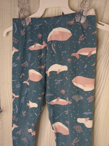 Dot Dot Smile Size 8/10 Girls Sea Blue Whale Narwhal Manatee Coral Leggings - Picture 3 of 6