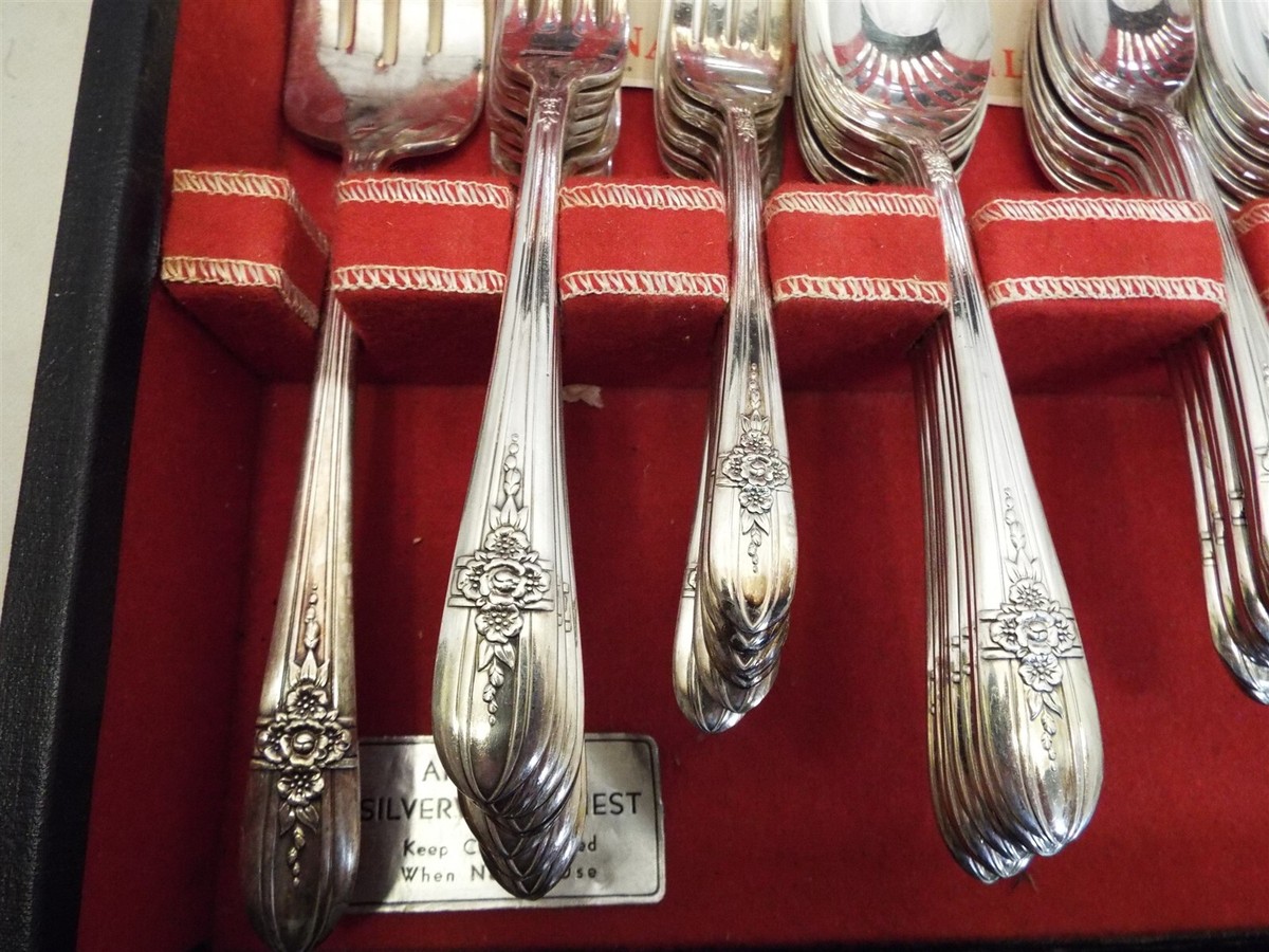 Wm Rogers Mfg Co Triumph Silverplate Flatware Set 51 Pcs Service