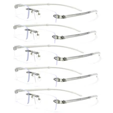 5xRimless TR90 Elastic Reading glasses Ultralight Reader +50 +75 +1.0 +1.25~+4.0