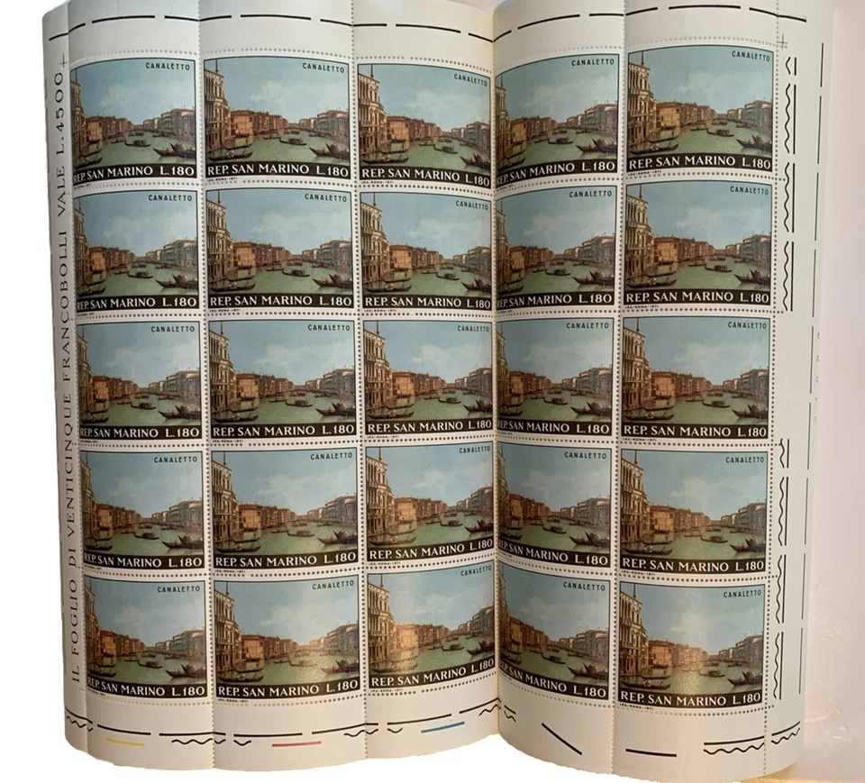Jangel55: San Marino: Canaletto: Three Full Sheets Of 25, Impressive, #746-48 - Image 4 of 4