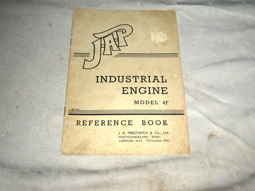 Vintage English JAP (J A Prestwich) Model 4F Industrial Engine Reference Booklet