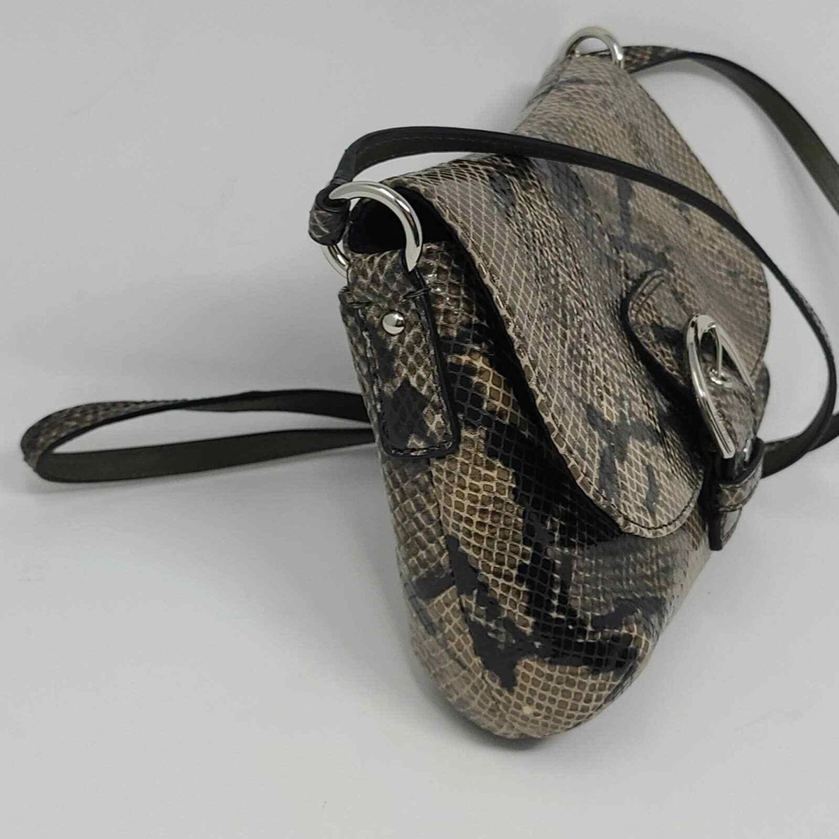 Coach black handbag faux snakeskin clutch bag | eBay