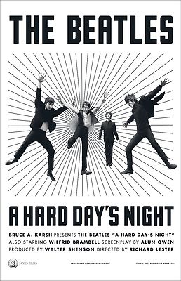 ビートルズポスター「A Hard Day's Night」 The Beatles poster - 11 x 17 inches - A Hard Day's Night movie