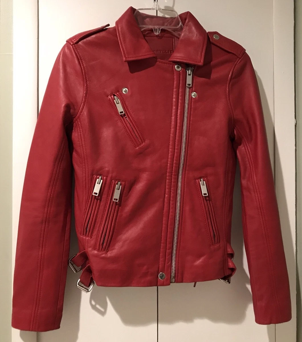 Amaryllis leather top moto jacket