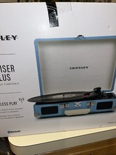 Crosley Cruiser Plus Portable Turntable Wireless Play Light Blue