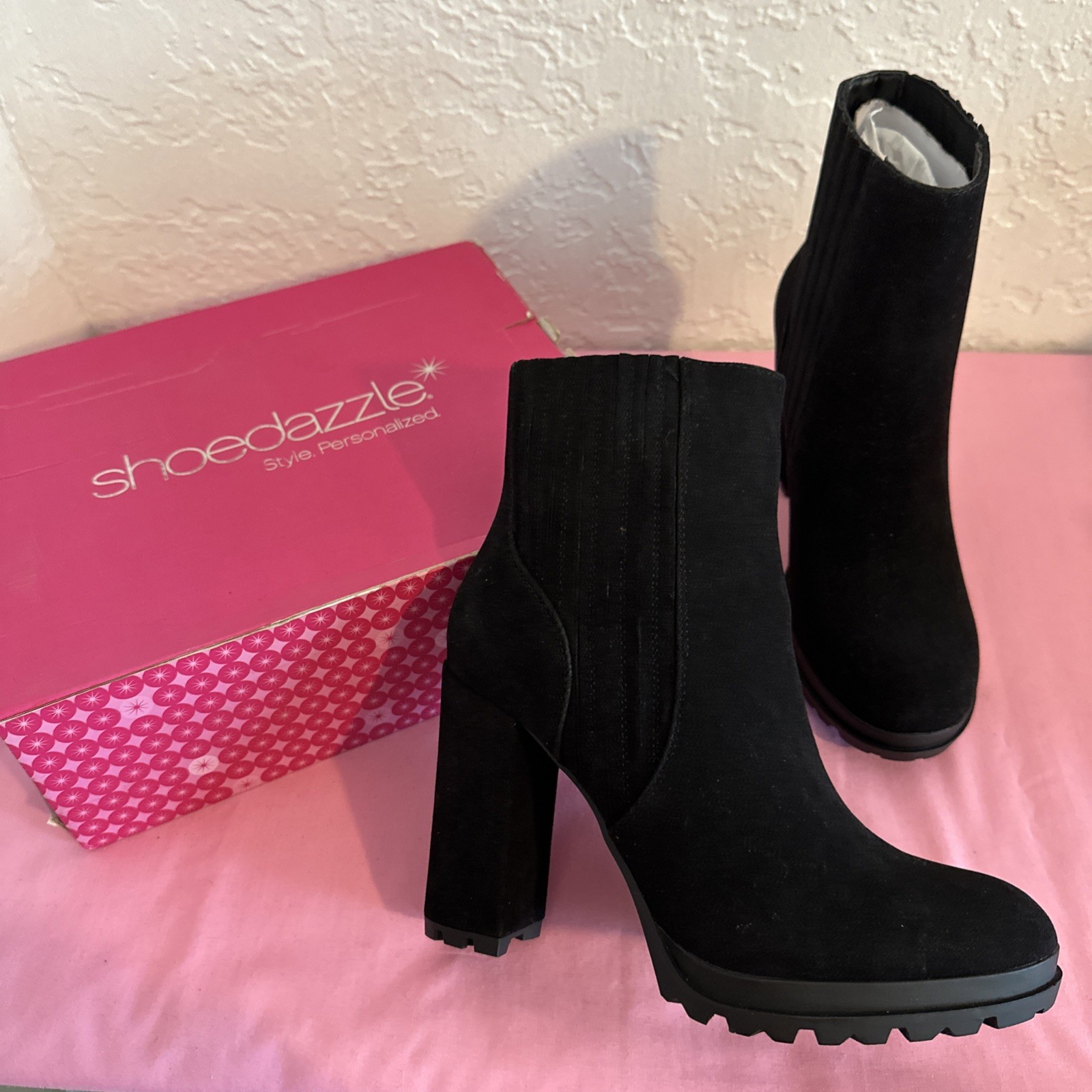 Shoedazzle Black Booties Size 8 Lyra New With Box