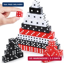 150 Pieces Dice Set 16mm Standard Game Dices with Black White Red Acrylic 6 Side