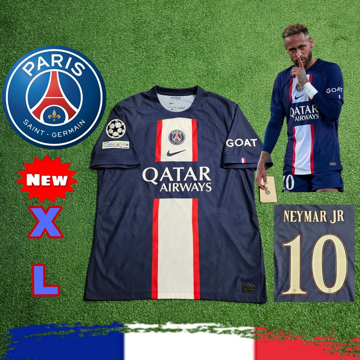 🔥🇫🇷Nike PSG Neymar Jr #10 2022/23 Authentic Home Jersey 🔥🇫🇷Nike PSG Neymar Jr #10 2022/23 Authentic Home Jersey