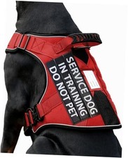 Reflective No Pull Service Dog in Training Medium 45-75 lbs Harness-Brave Red