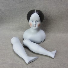 MK Brouse OOAK Blue Tint Bisque Art Doll Head & Legs Extraterrestrial Fantasy