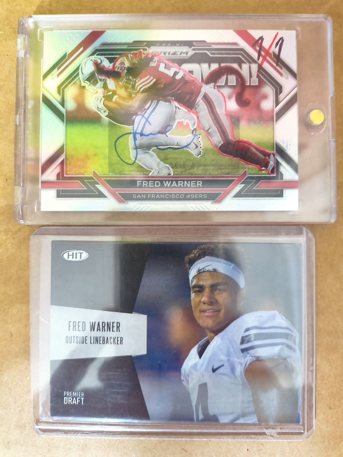 Fred Warner Lockdown 2022 Custom Art One Of One BULL Auto 1/1 autograph 49ers view 3