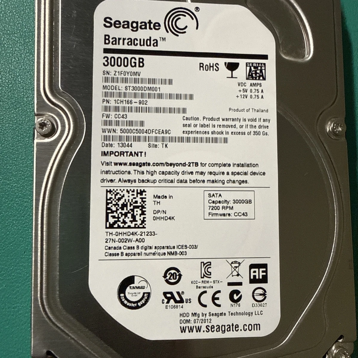 Seagate Barracuda St3000dm001 3tb for sale | eBay