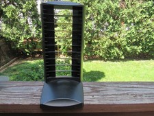Vtg Laserline 20 slot CD Storage Rack Media Stand Tabletop Desktop Black Plastic