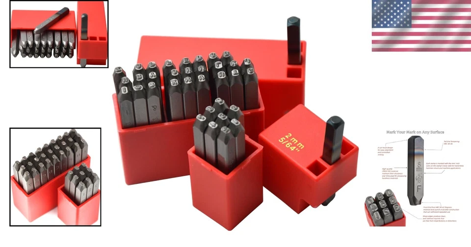 2mm Steel Stamp Kit Uppercase Letters Numbers Metal Stamping - Image 2 of 4