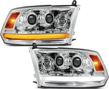 Full LED Headlights Assembly Chrome Compatible with 2009-2018 Ram 1500 2500 350