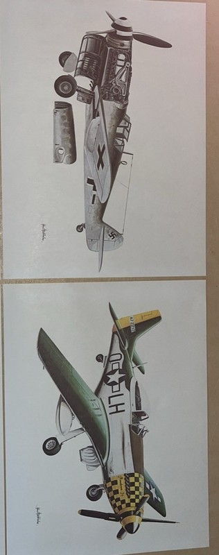 Vintage New Old Stock 1979 World War Ii Airplane Print Set Of Six