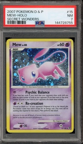 Pokemon Mew Secret Wonders Holo Rare #15 PSA 7