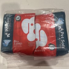 Pet Soft Disposable Dog Diapers 2 Packs of 8 Count Xsmall 16 Total