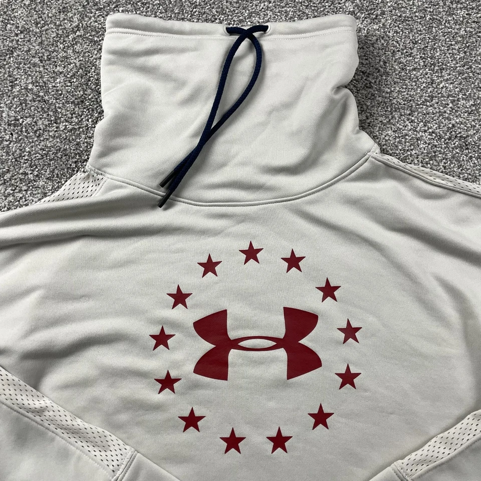 Sudadera Under Armour Mujer Mediana Beige Pullover Cuello Embudo Senderismo Aire Libre Foto 2 de 4