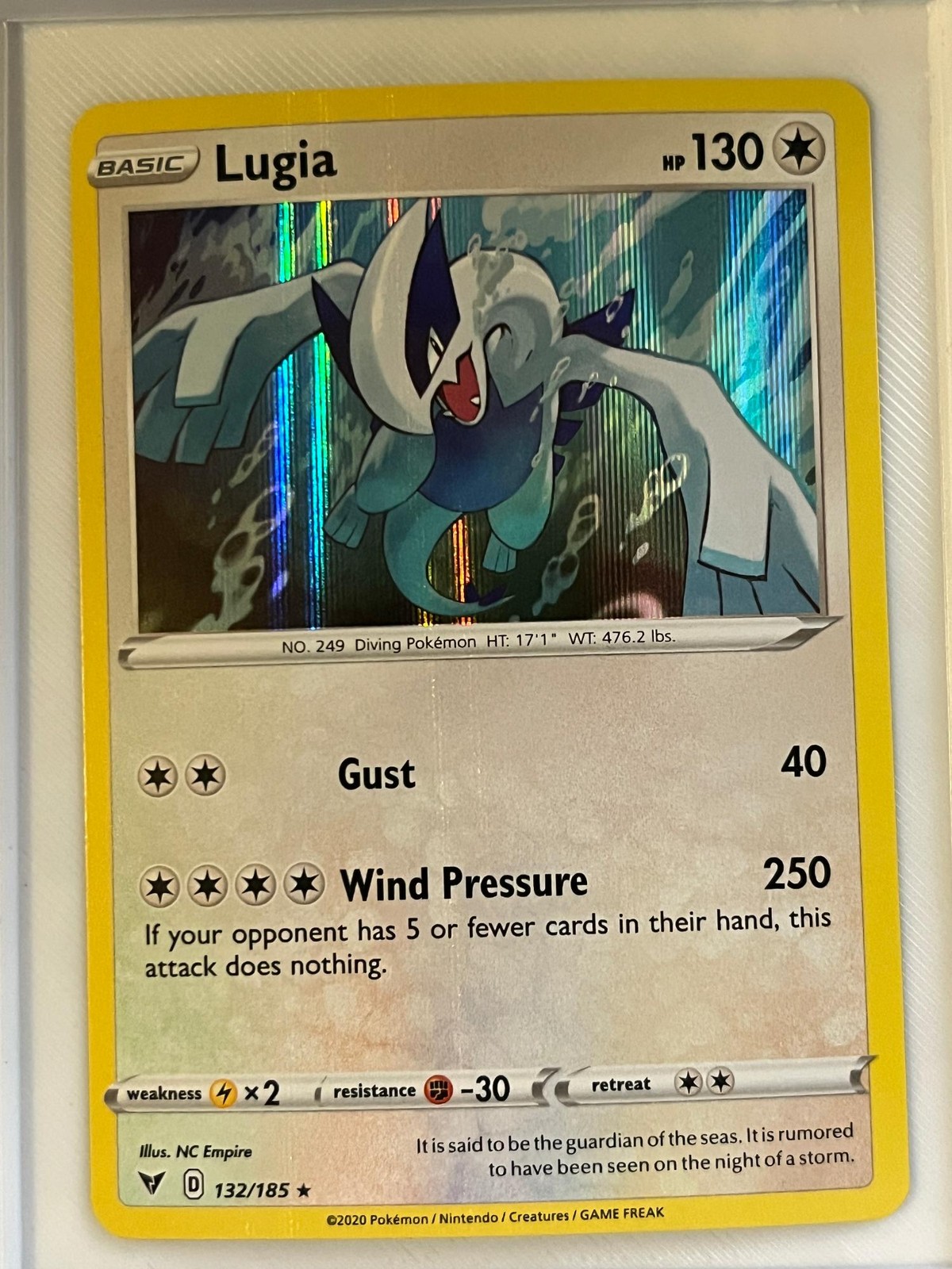 Lugia 132/185 Holo Rare Vivid Voltage Pokemon Holo Near Mint