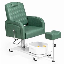 Hydraulic Pedicure Chair No-Plumbing with Bubble Foot Bath for Nail Salon Spa
