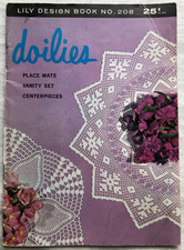 Vintage 1963 Lily Doilies Crochet Pattern Booklet 208 Centerpieces 35 pg