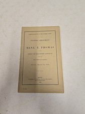 Antique 1873 BF Thomas Closing Argument Vermont & Massachusetts Railroad Co