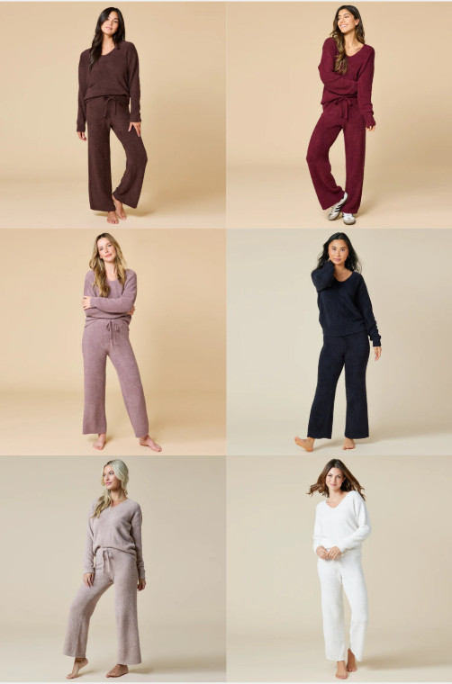 Softies Solid Marshmallow V-Neck Lounge Set Multiple Colors and Sizes In Hand