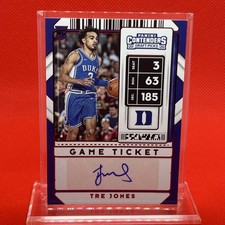 2020-21 Panini Contenders Draft Picks School Colors Tre Jones RC Auto #3