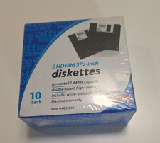 Office Depot 2HD IBM 3 inch 1.44MB Diskettes 10 Pack NEW IN SEALED BOX