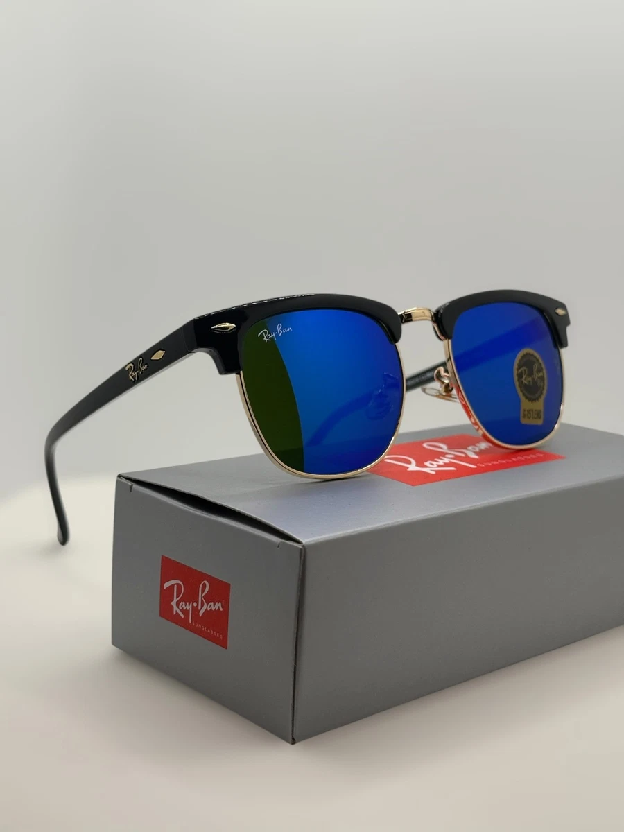 Ray-Ban Clubmaster Black Blue Sunglasses for Men for sale | eBay