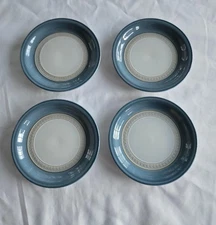 Denby-Langley Castile Blue Stoneware Bread & Butter Plates 7” Set of 4