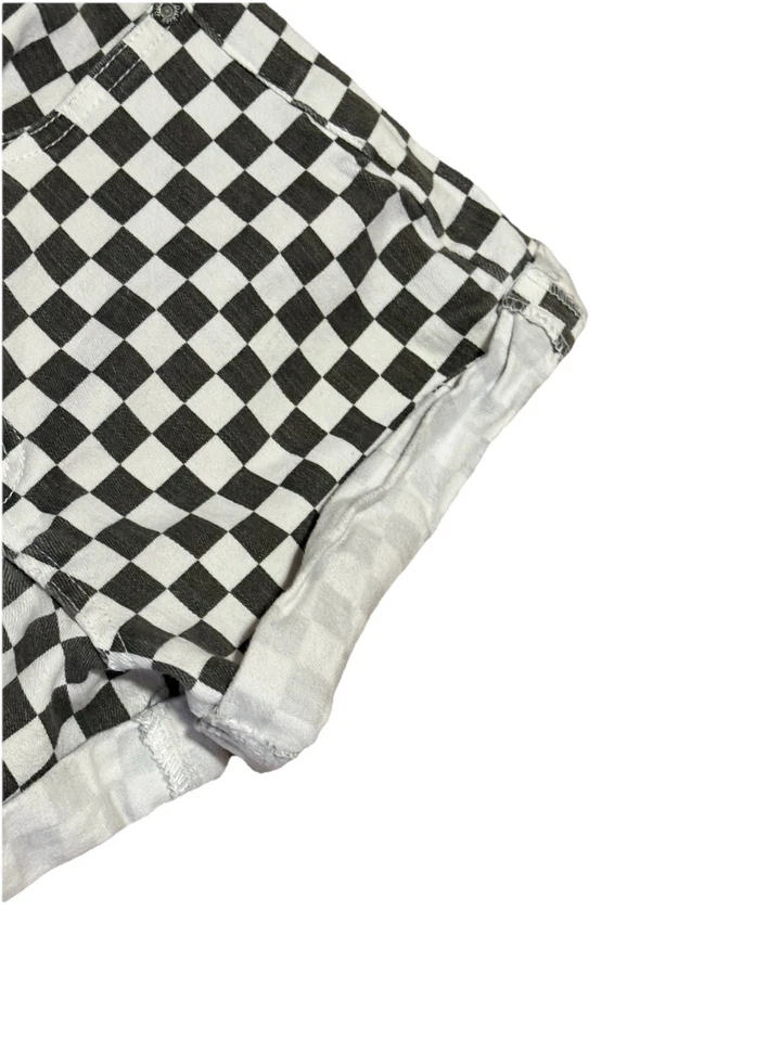 Pantalones Cortos Dickies Y2K Años 2000 a Cuadros Talla 1/25 Denim Elástico Negro Blanco Patinador Foto 4 de 4