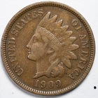 1909 Indian Head Penny Cent Fine (F)