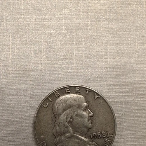 1958 Franklin Half Dollar Denver 90% Silver Circulated Coin KM#195