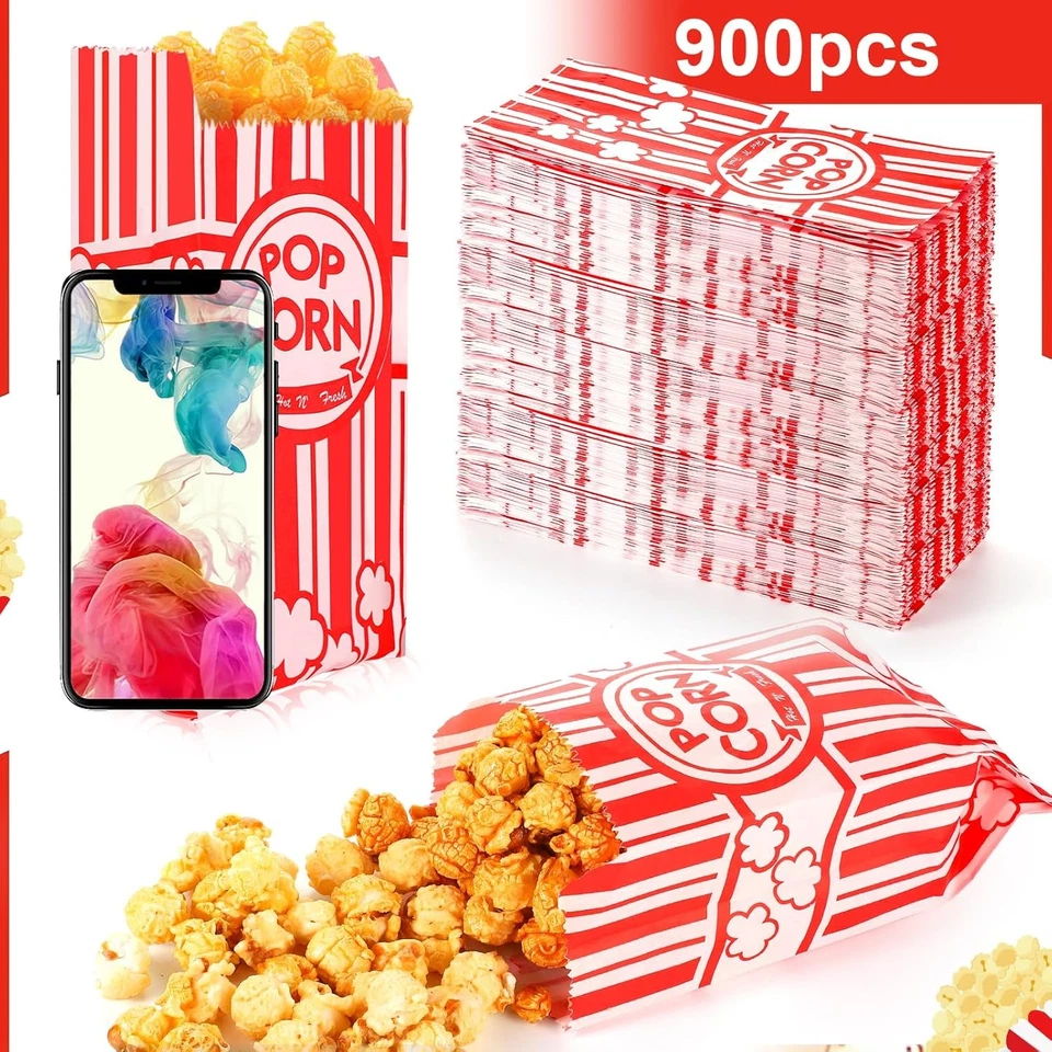 600 Pcs Popcorn Bags, 1 Oz Paper Bags Individual Servings Bulk One Size, Red - Image 4 of 4