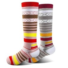 Ski Socks Kids Warm Winter Crew Socks Toddler Ski Socks Small Gray pink 2pack 