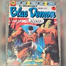 1972 SCARE VHTF Blue Demon 1 MX Luchador Luchador Sangriento De Colección Héroe México B