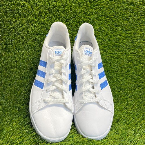 Adidas Grand Court Boys Size 6.5Y White Blue Glitter Athletic Shoes Sneakers - Picture 5 of 10