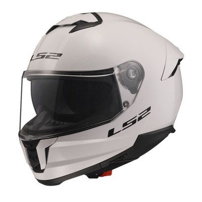 LS2 Stream II Solid Helmet with SunShield - Gloss White - XL 808-1025