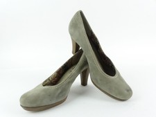 Tamaris Damen Schuhe Pumps Gr. 39 Grau Leder Highheels elegant zeitlos (17371)