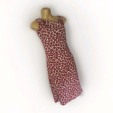 MNG Wiggle Dress SZ XS Red & White Squares Vintage Galaxy Style Geometric Mouret