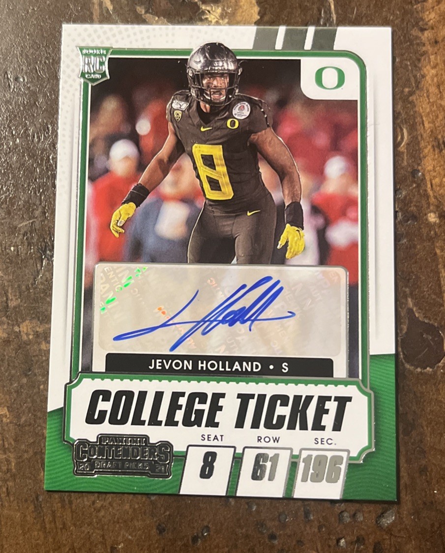 2021 Panini Contenders Draft Picks College Ticket #160 Jevon Holland RC AUTO