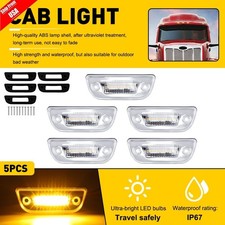 5x Clear Lens Led Cab Light Truck Trailer Cab Marker Top Roof Lights Assembly