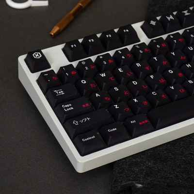 GMK WOB Red Cyrillic PBT 129 Keys Cherry Profile Keycaps Mechanical Keyboard