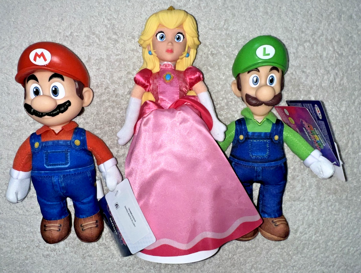 SUPER MARIO GALAXY MOVIE PLUSH SET OF 3 MARIO LUIGI PRINCESS PEACH