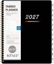 2027 Weekly and Monthly Planner Calendar, January 2027 - December 2027, 8.5" x 1