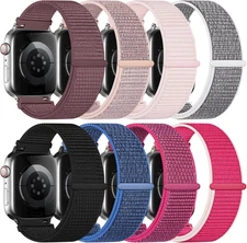 8 Pack Nylon Sport Loop Band Compatible with Apple Watch Band 38Mm 40Mm 41Mm 42M