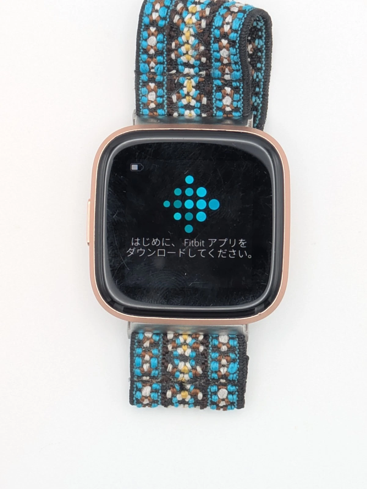 Fitbit Versa 2 Smartwatch Rose Gold w/ Woven Band Fitness Tracker Working